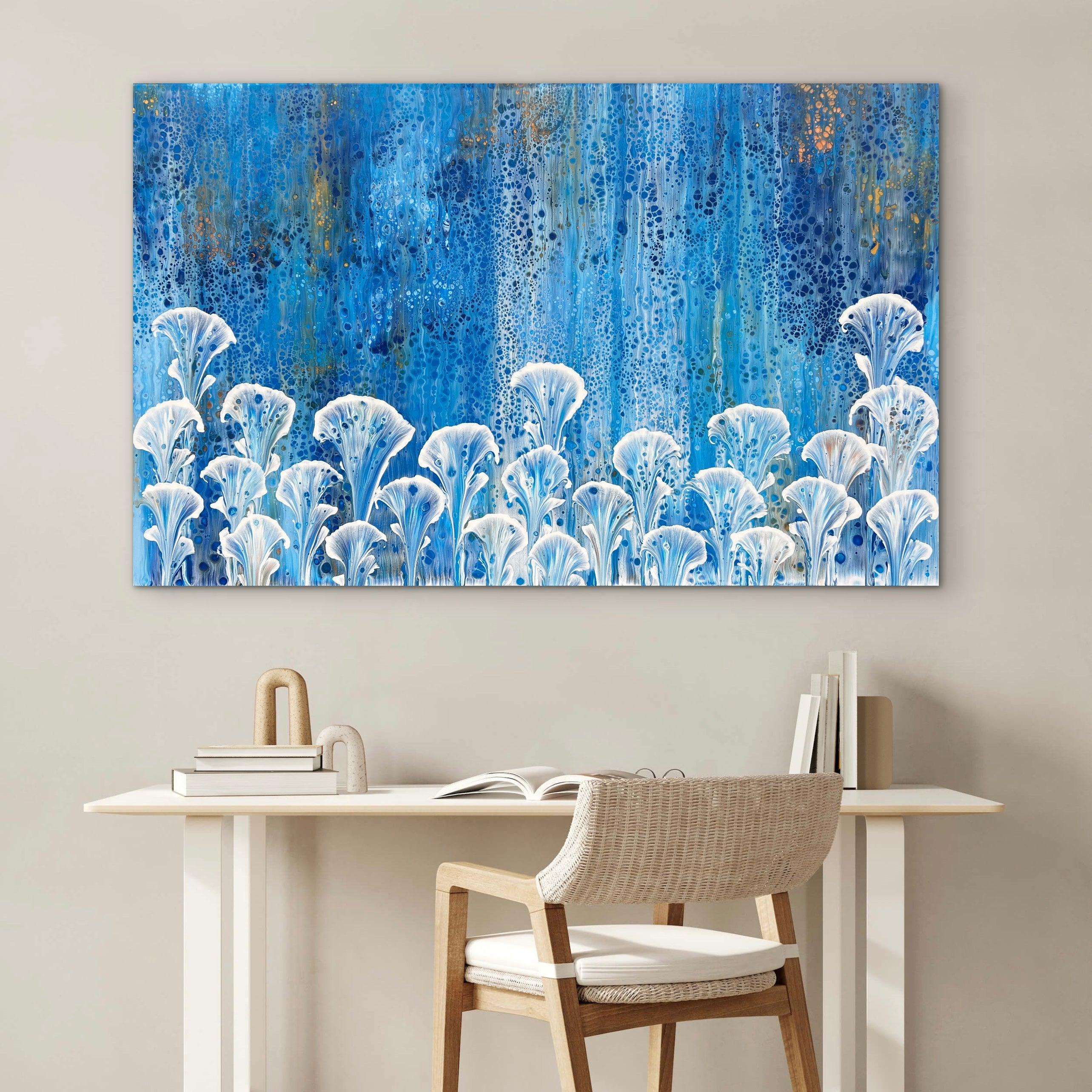 The Reef 160cm x 100cm Floral and Coral Art Painting