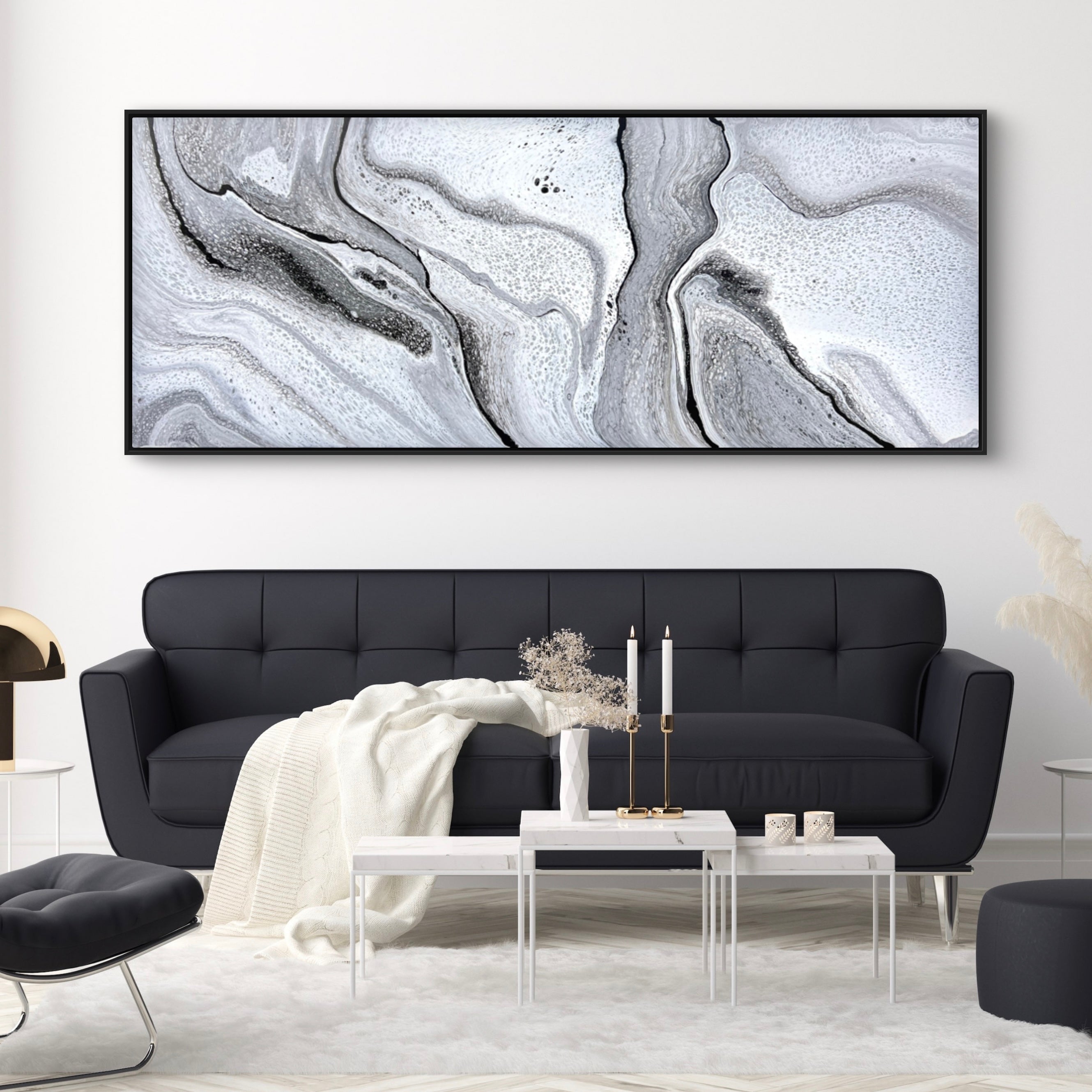 Marbled 200cm x 80cm Abstract Art Painting