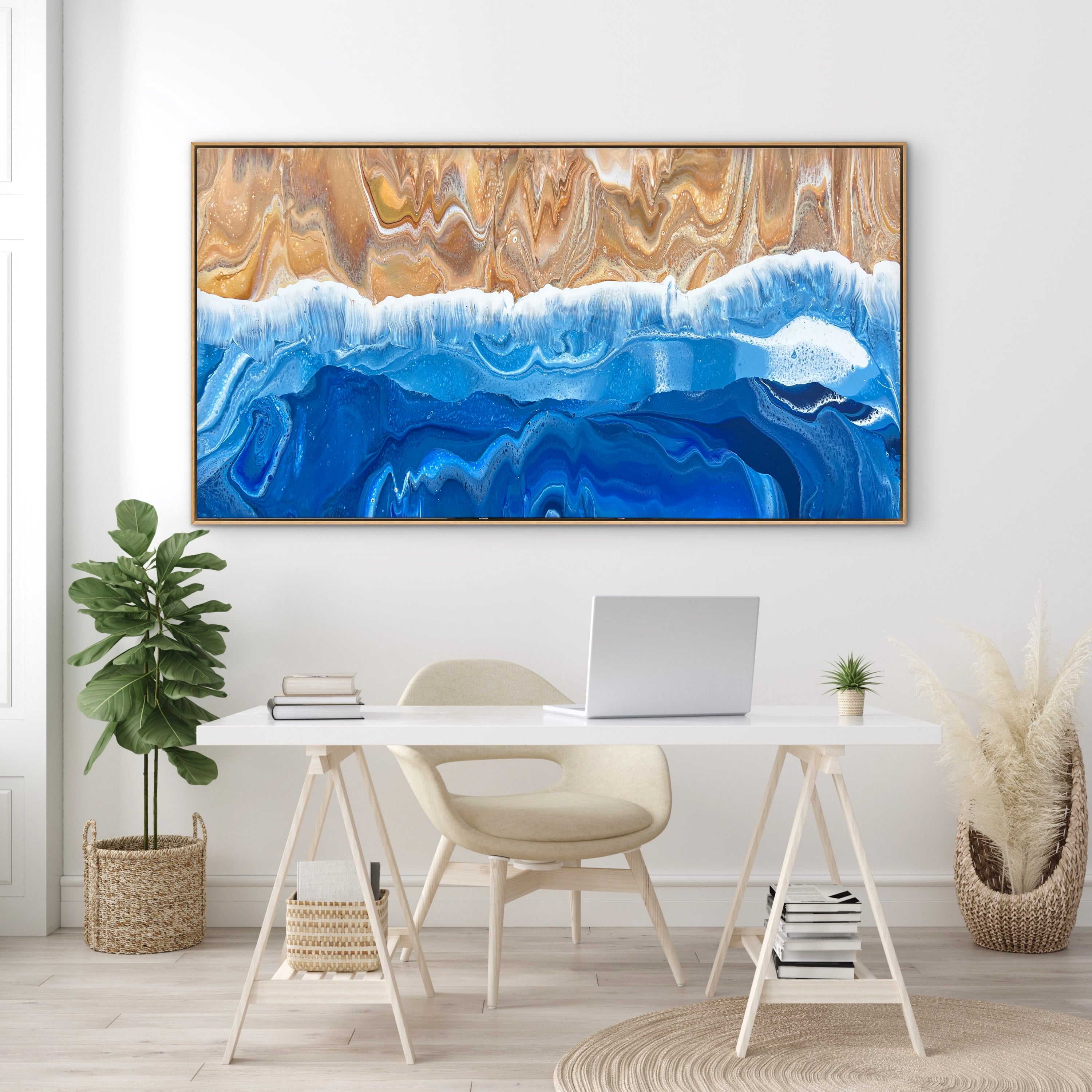 Coastal Drift 190cm x 100cm Beach Abstract Art Painting (SOLD)
