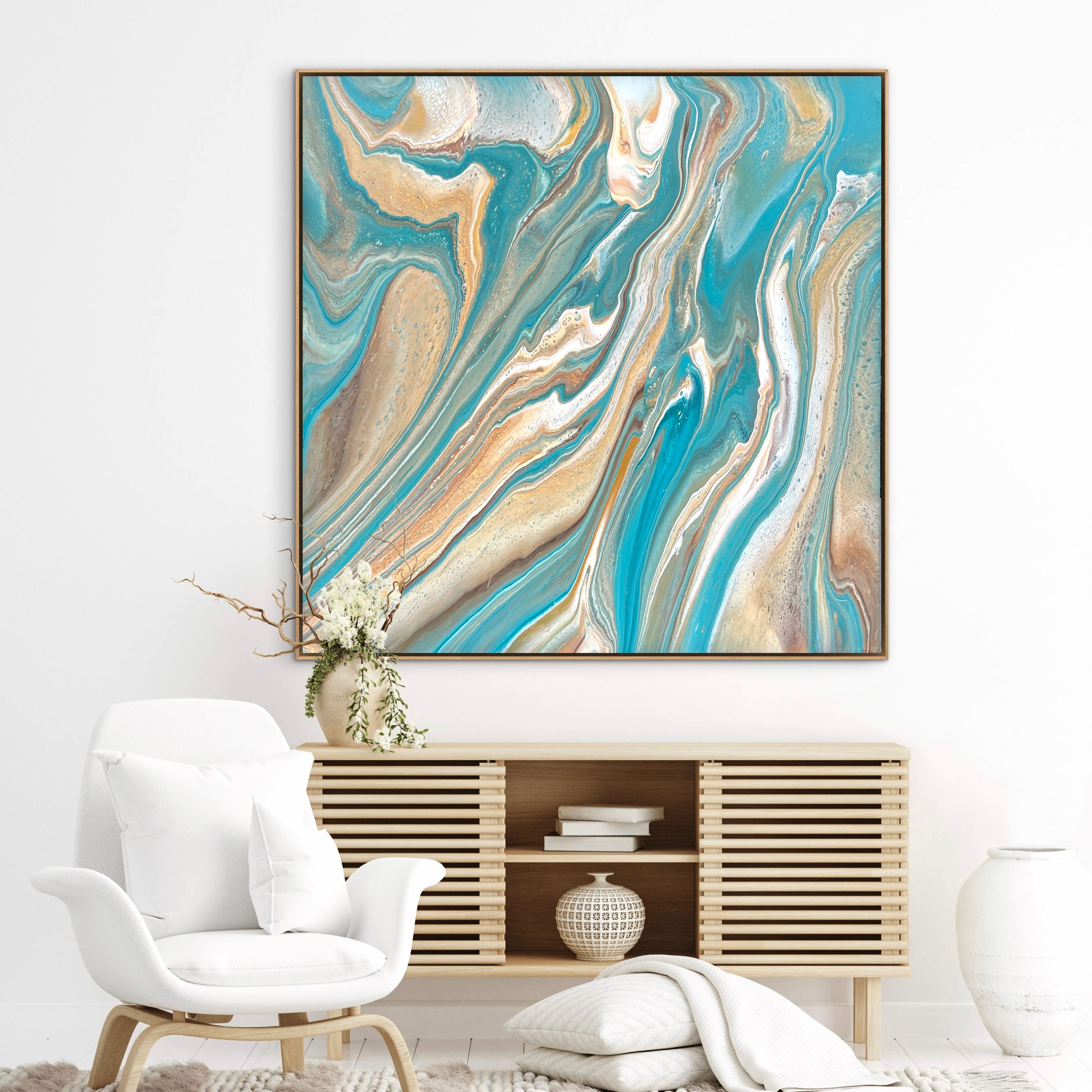 Coastal Calm 120cm x 120cm Abstract Art Painting