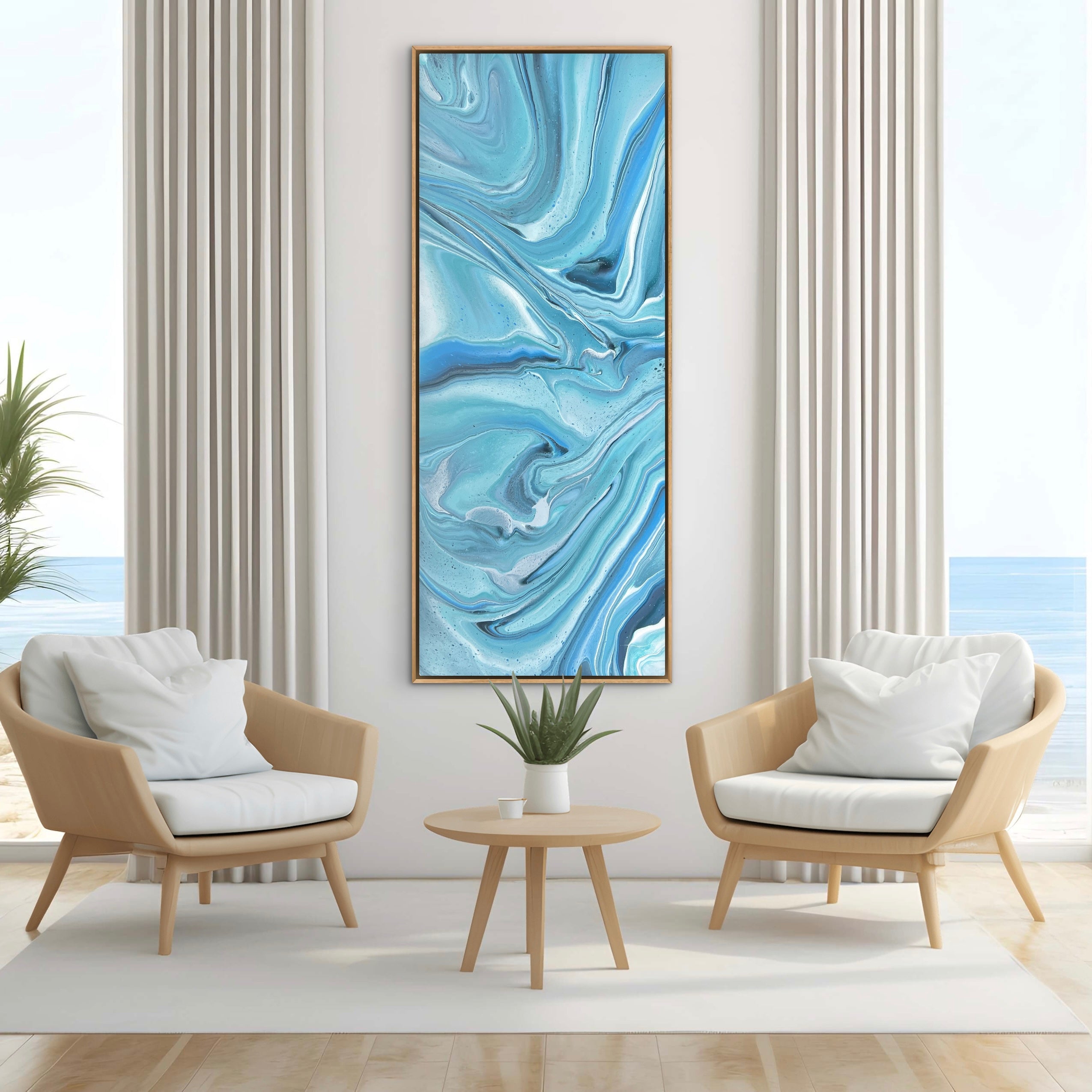 Calming Drift 200cm x 80cm Abstract Art Painting
