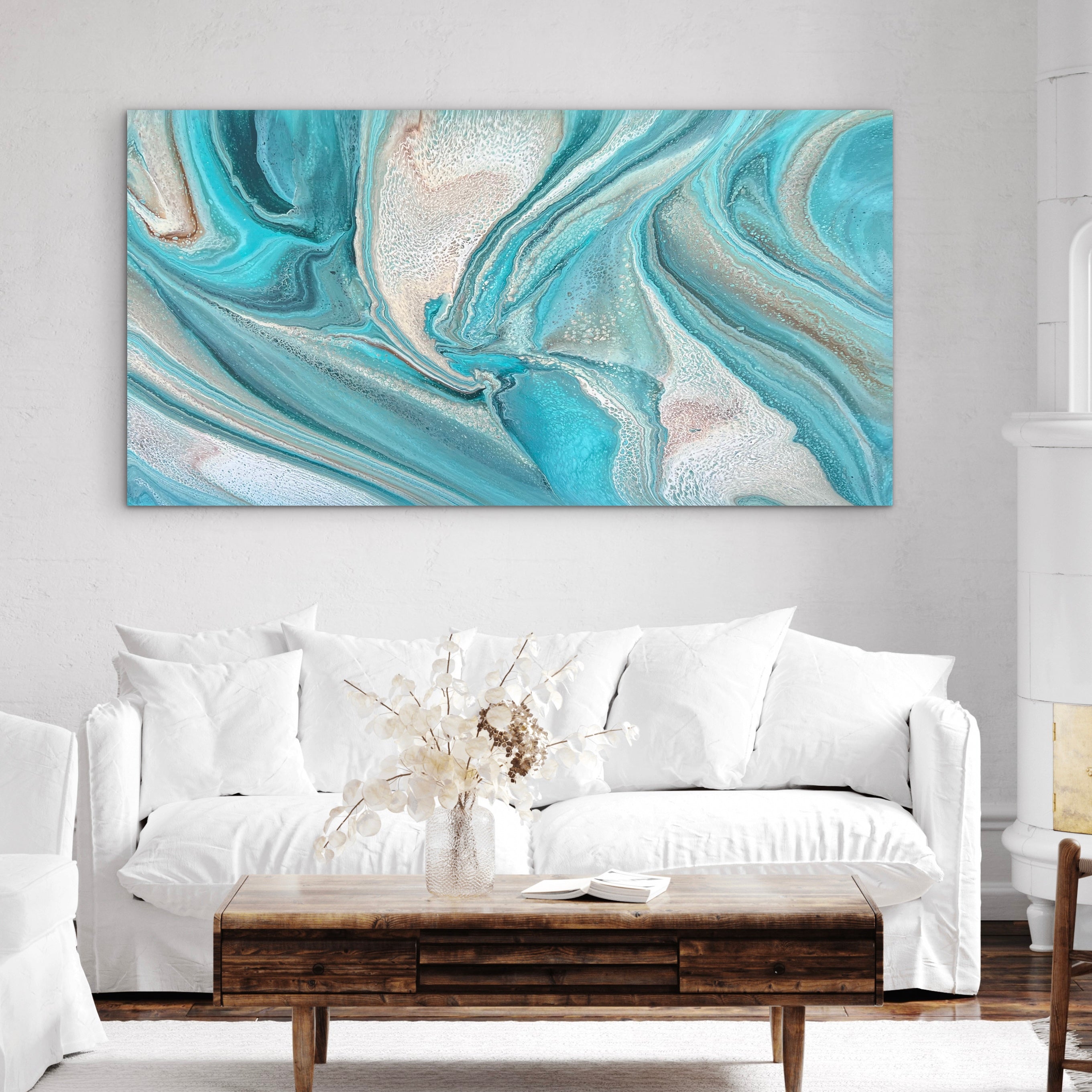 Aqua Siren 190cm x 100cm Abstract Art Painting