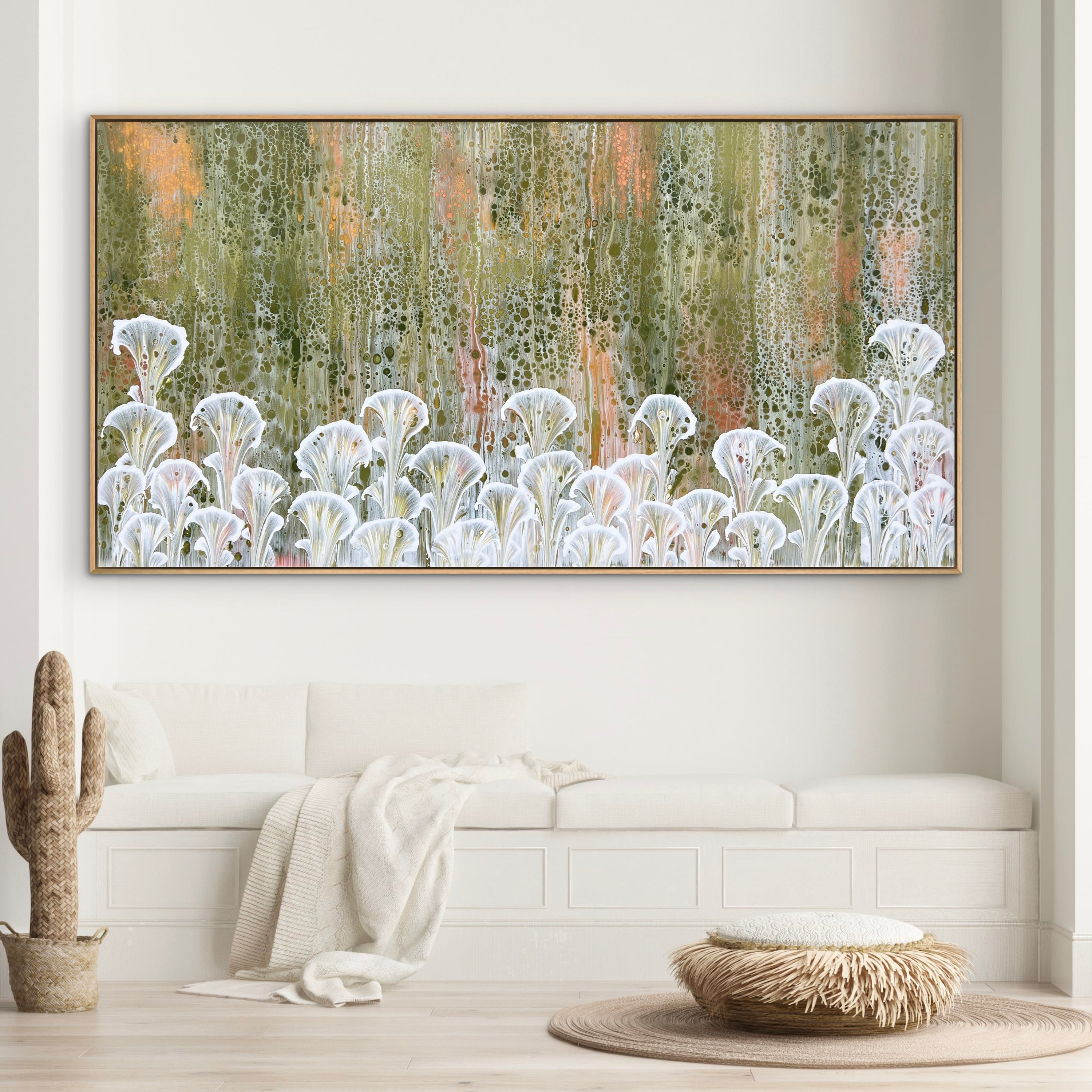 In The Meadow 190cm x 100cm Floral and Coral Art Painting