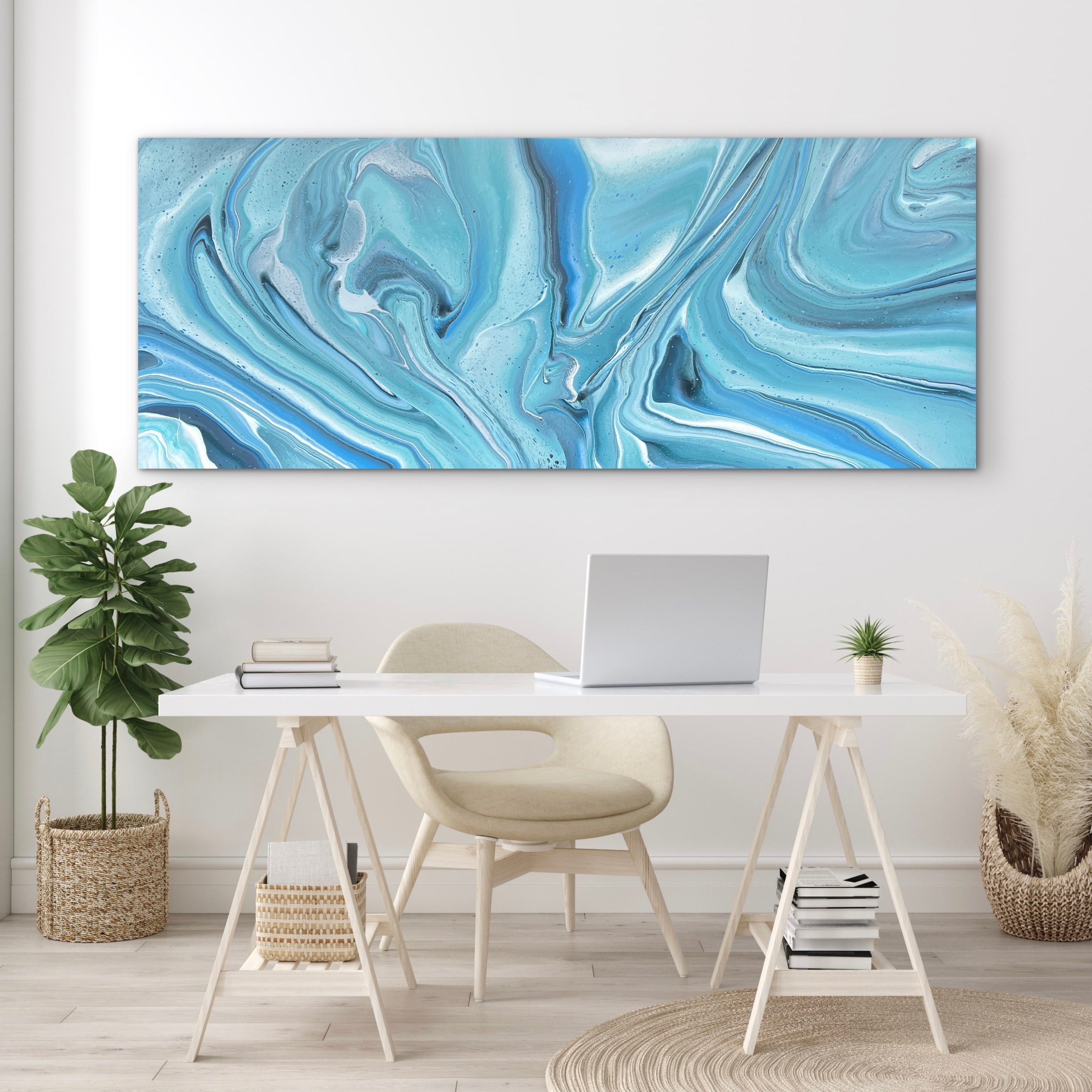 Calming Drift 200cm x 80cm Abstract Art Painting