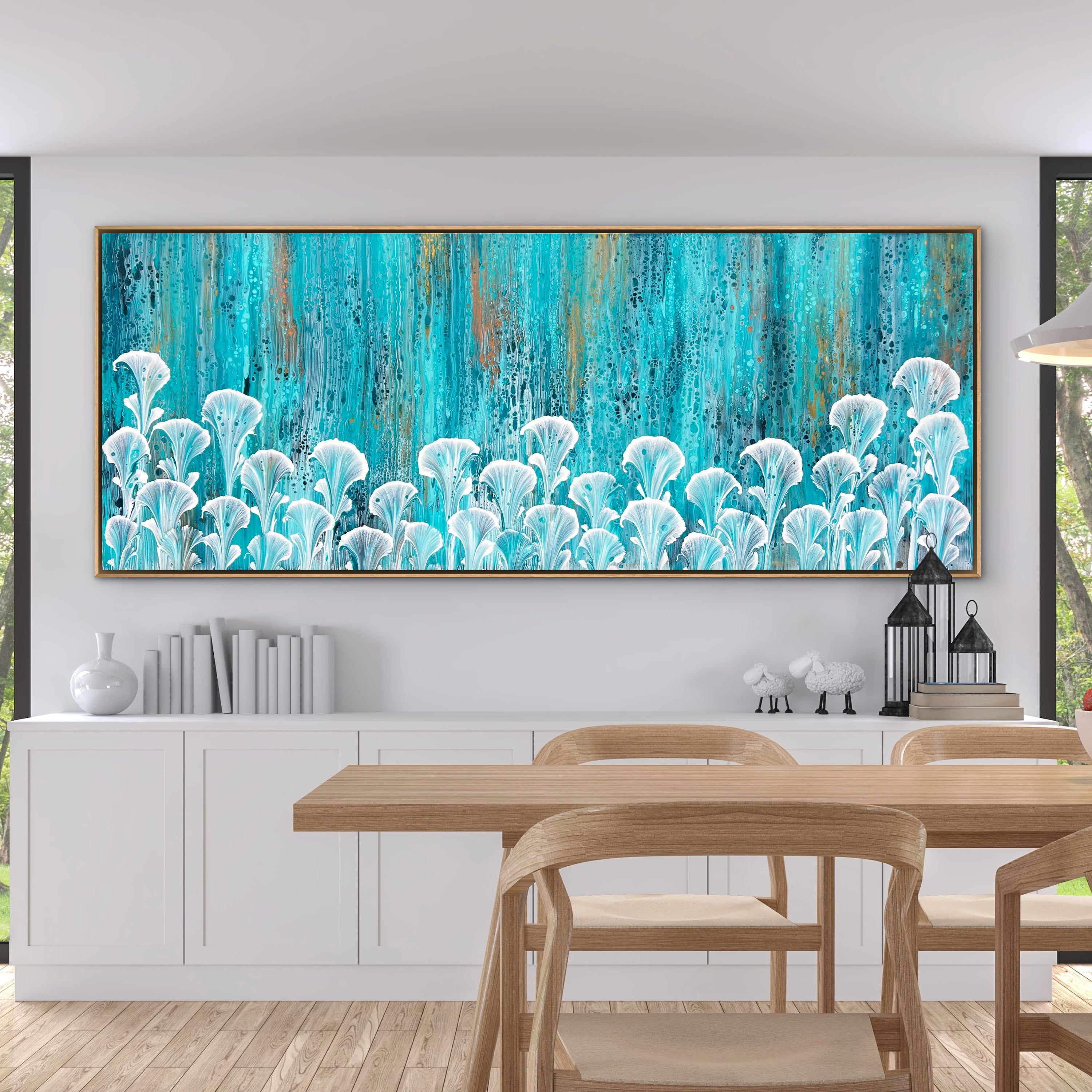 Illuminate 200cm x 80cm Floral and Coral Art Painting