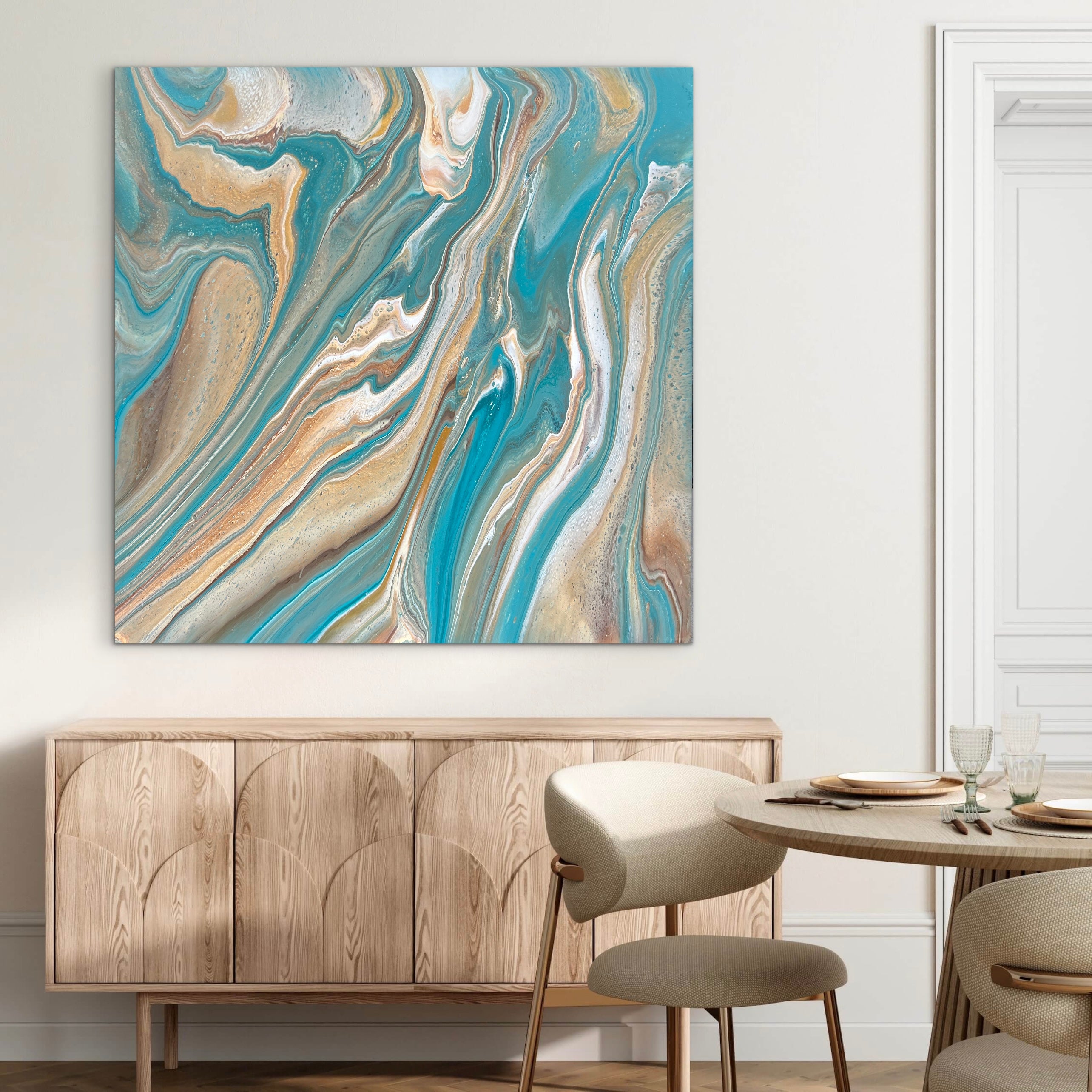Coastal Calm 120cm x 120cm Abstract Art Painting