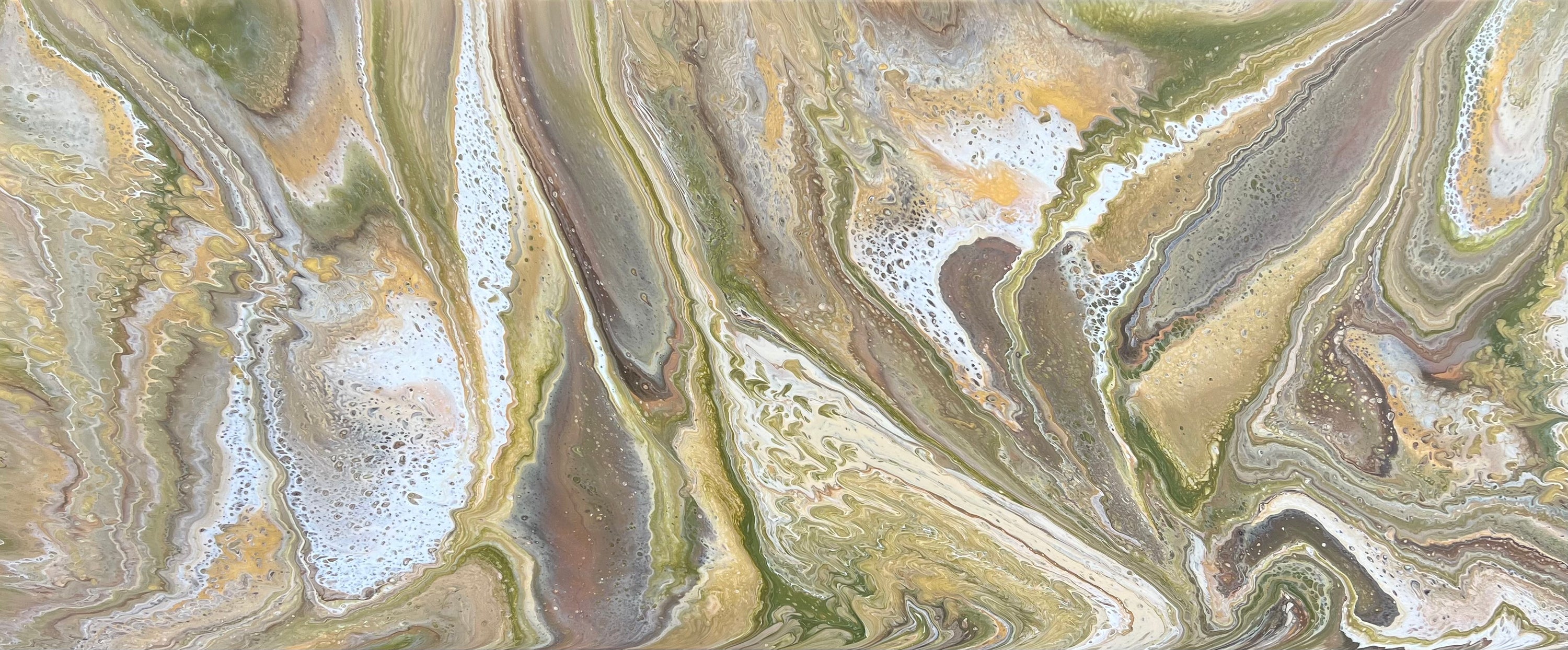 Expanding Olive 240cm x 100cm Abstract Art Painting