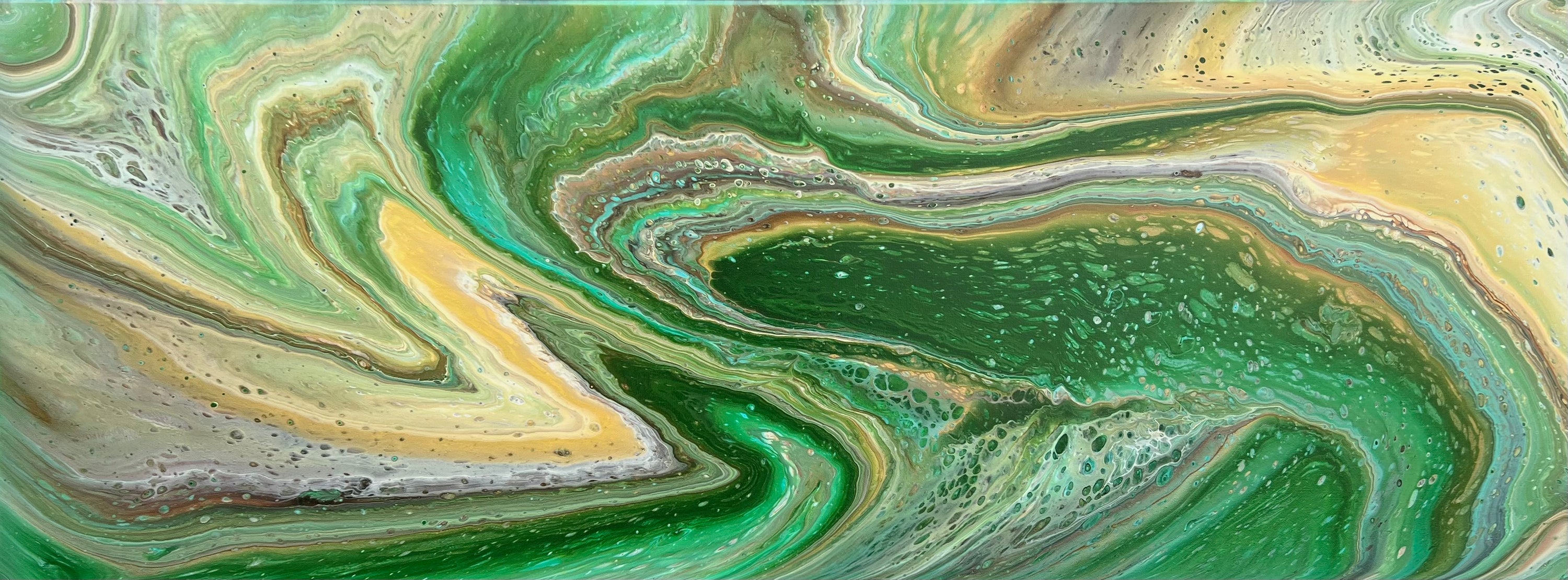 Evergreen 160cm x 60cm Green Abstract Art Painting