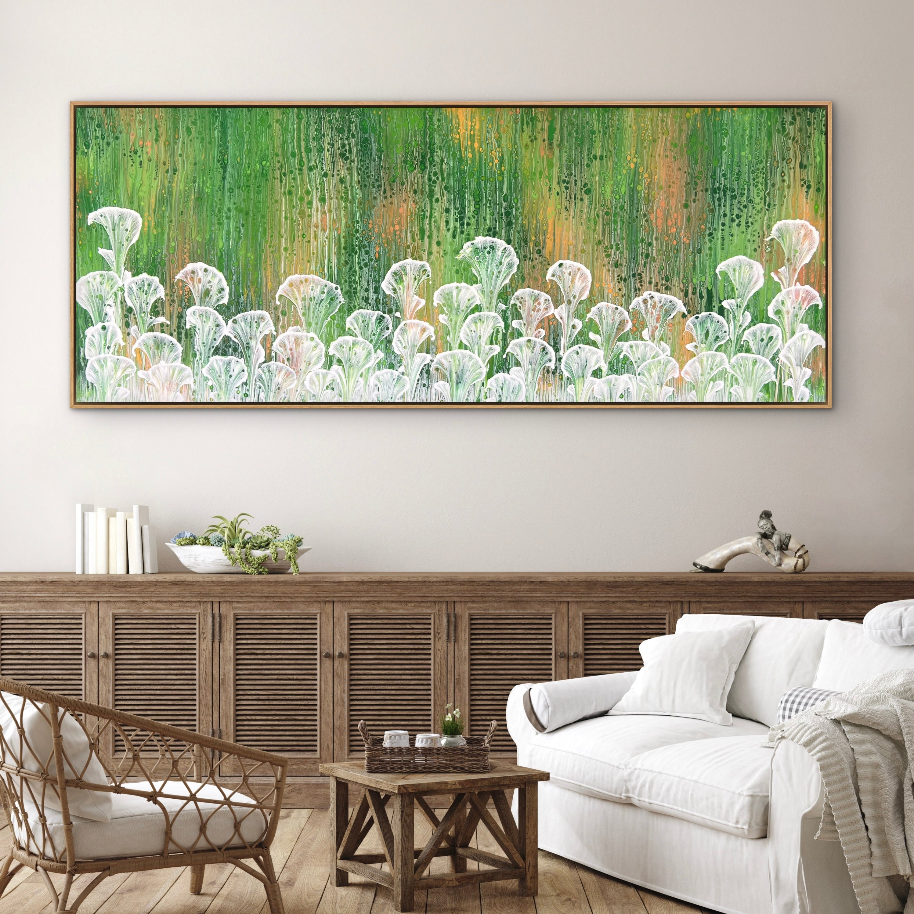 Natures Bloom 200cm x 80cm Floral and Coral Art Painting
