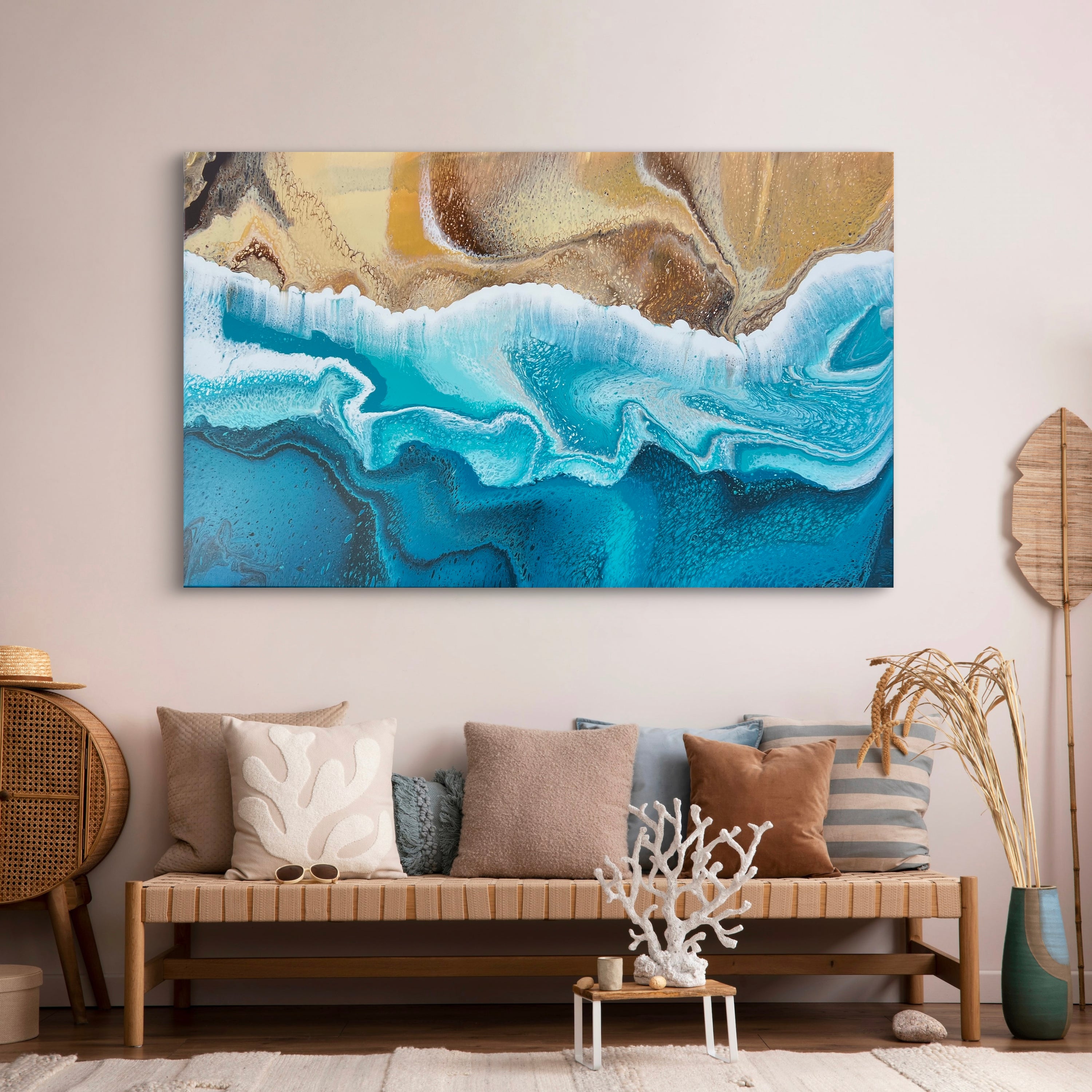 Coastal Everglow 160cm x 100cm Beach Abstract Art Painting