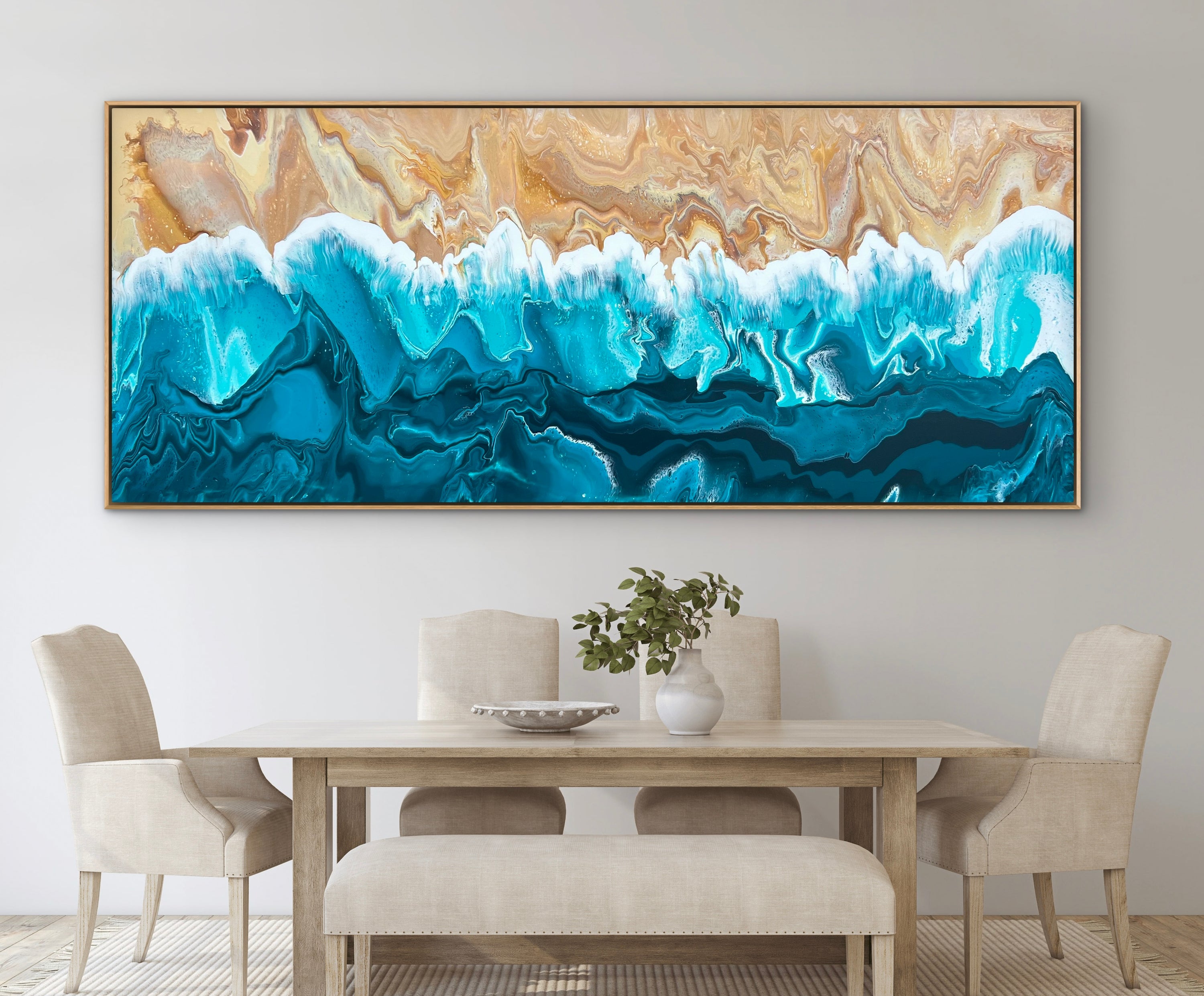 Coastal Aura 240cm x 100cm Beach Abstract Art Painting