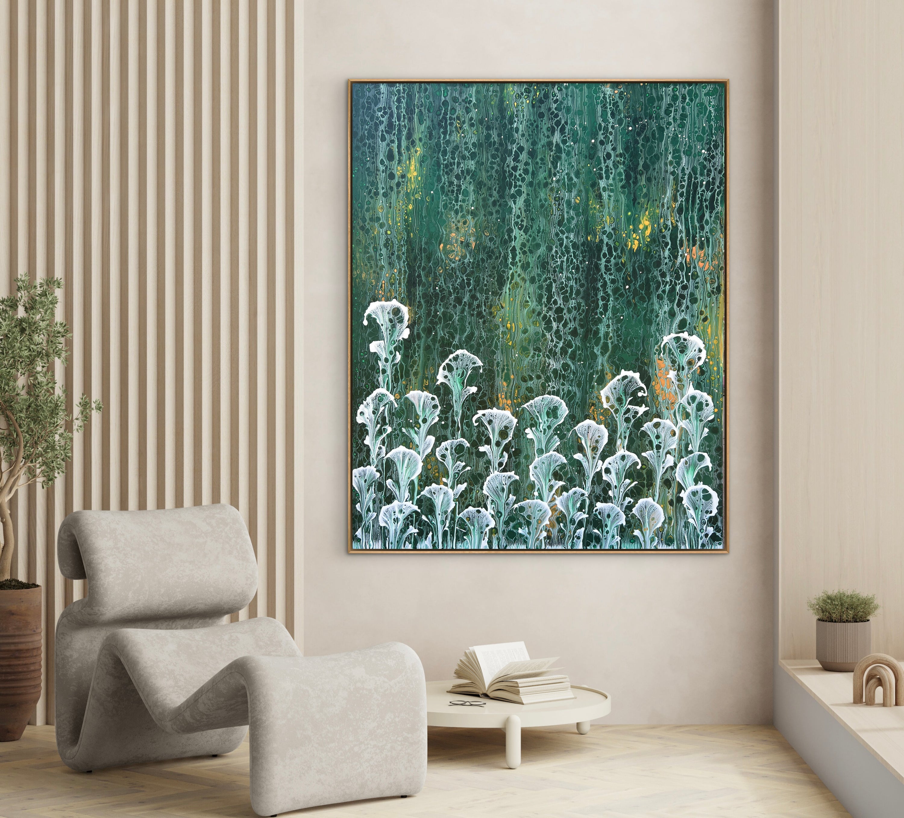 Whispering Breeze 120cm x 150cm Floral and Coral Art Painting