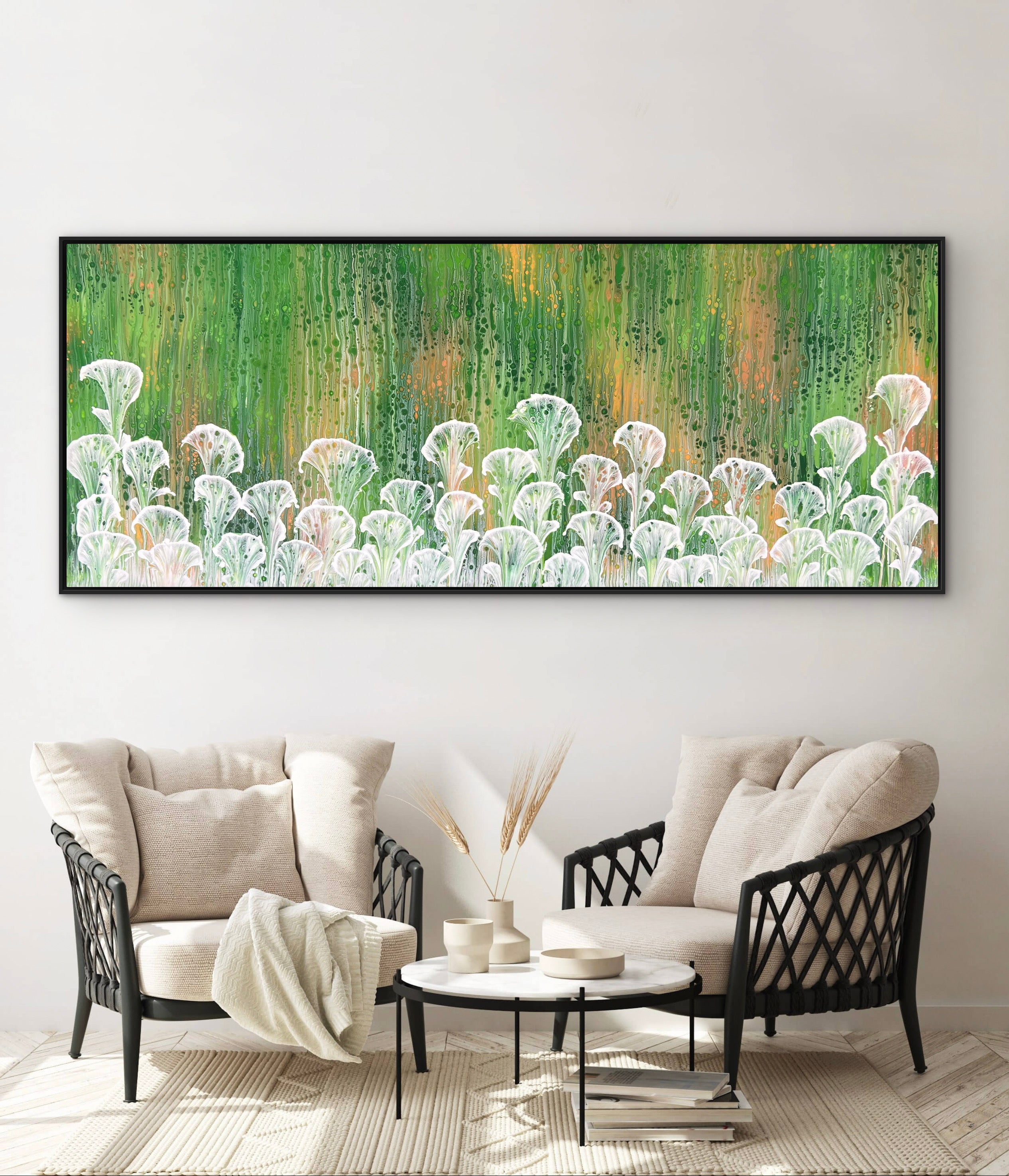Natures Bloom 200cm x 80cm Floral and Coral Art Painting