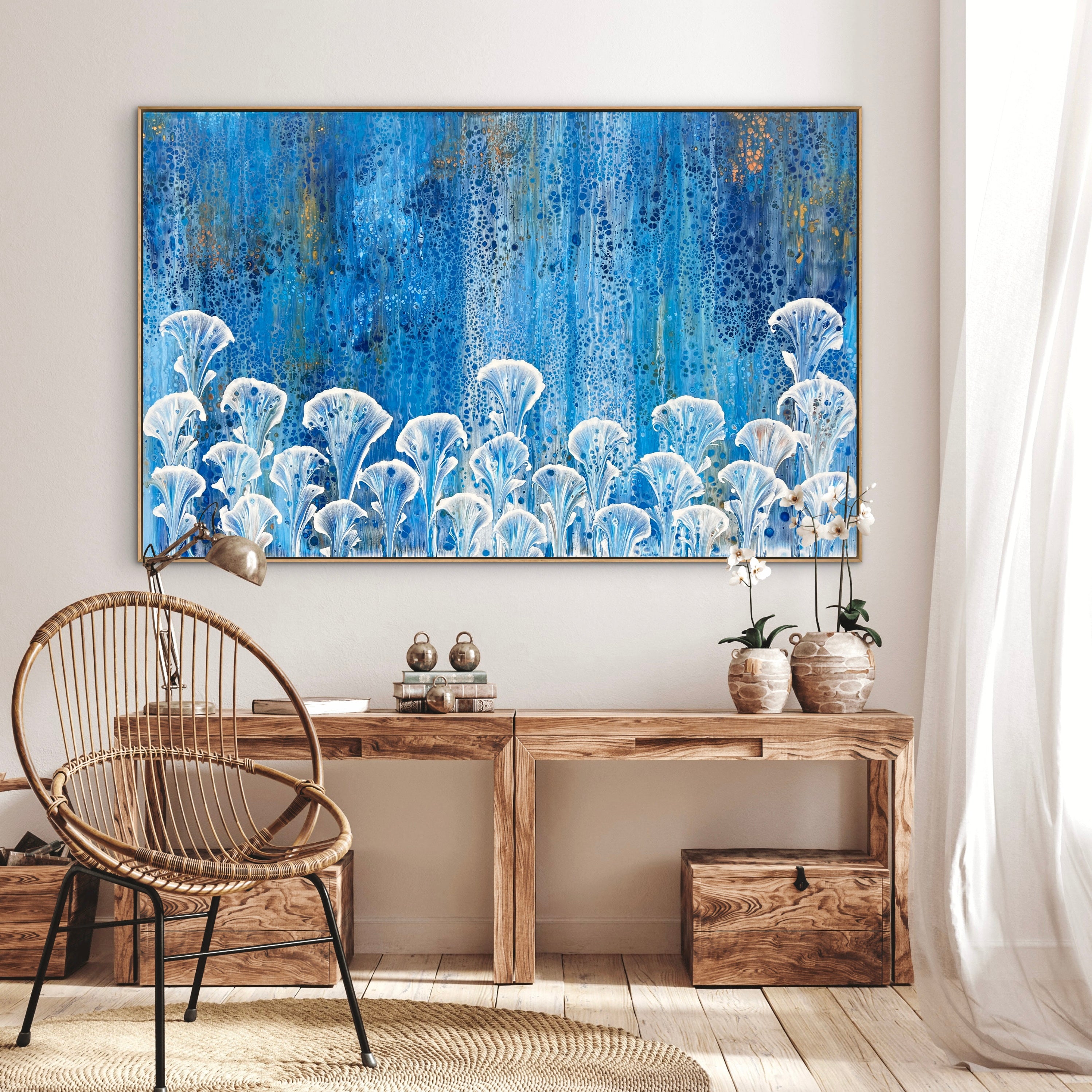 The Reef 160cm x 100cm Floral and Coral Art Painting