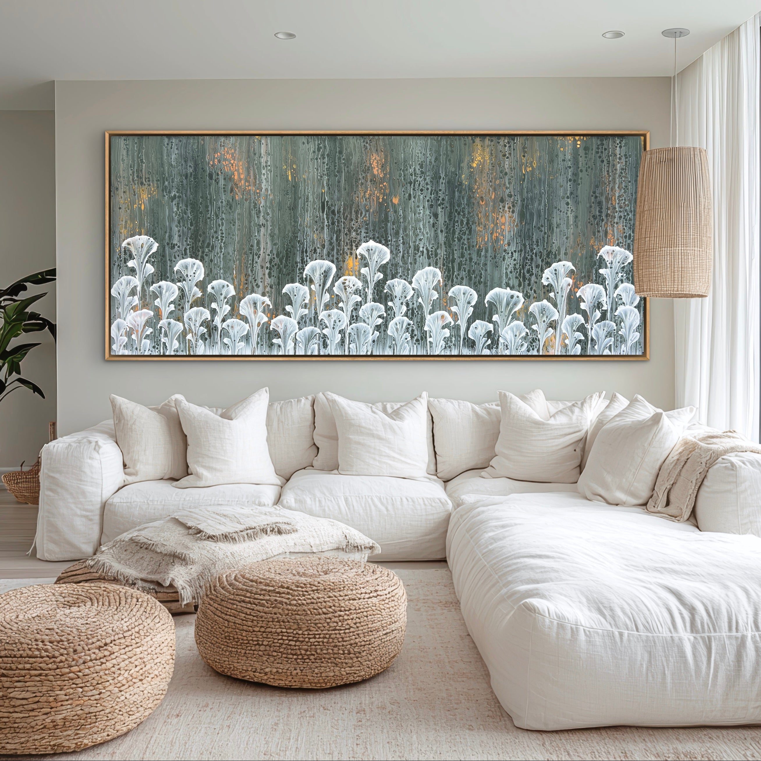 Stay... 240cm x 100cm Floral and Coral Art Painting