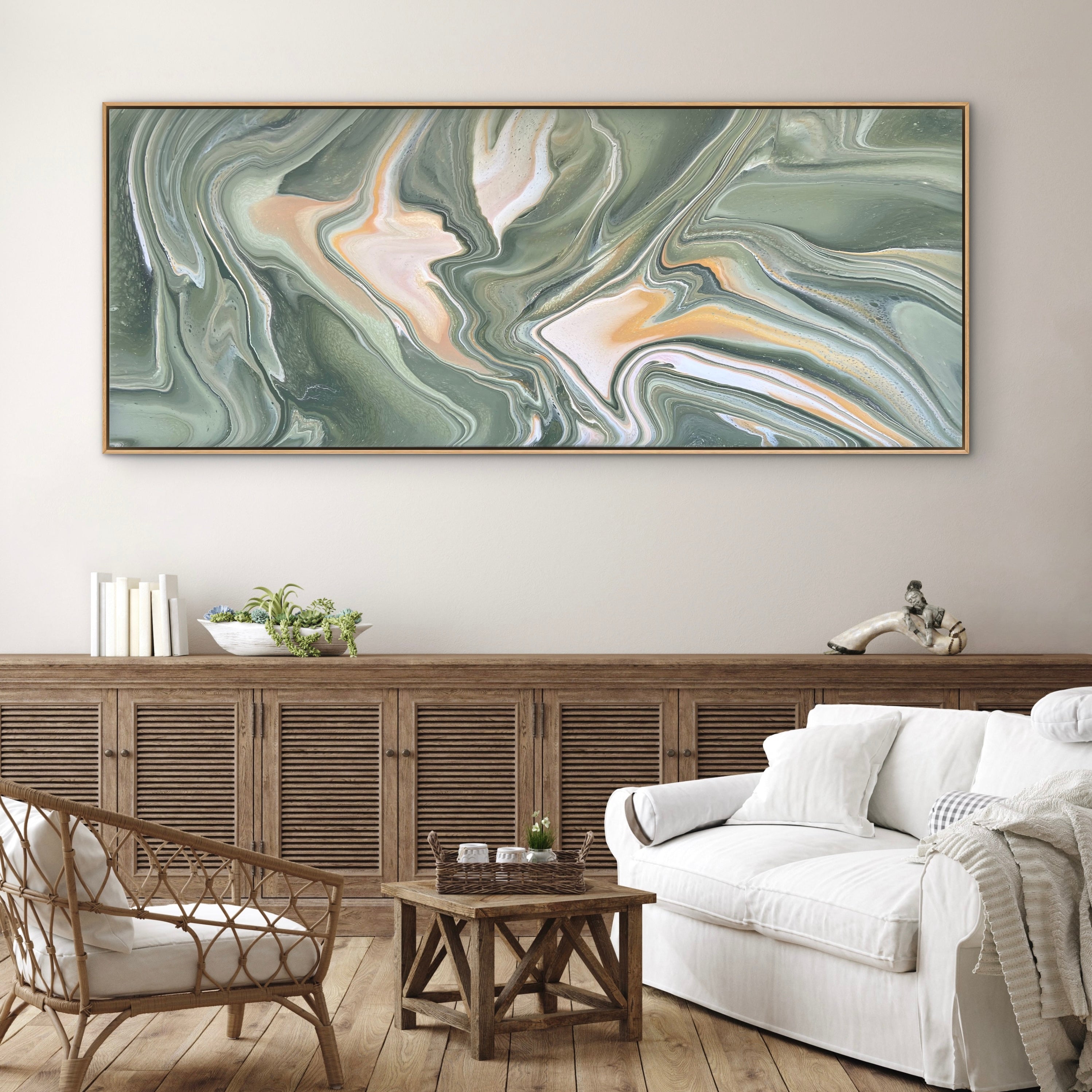 Flowing Eucalyptus 200cm x 80cm Abstract Art Painting