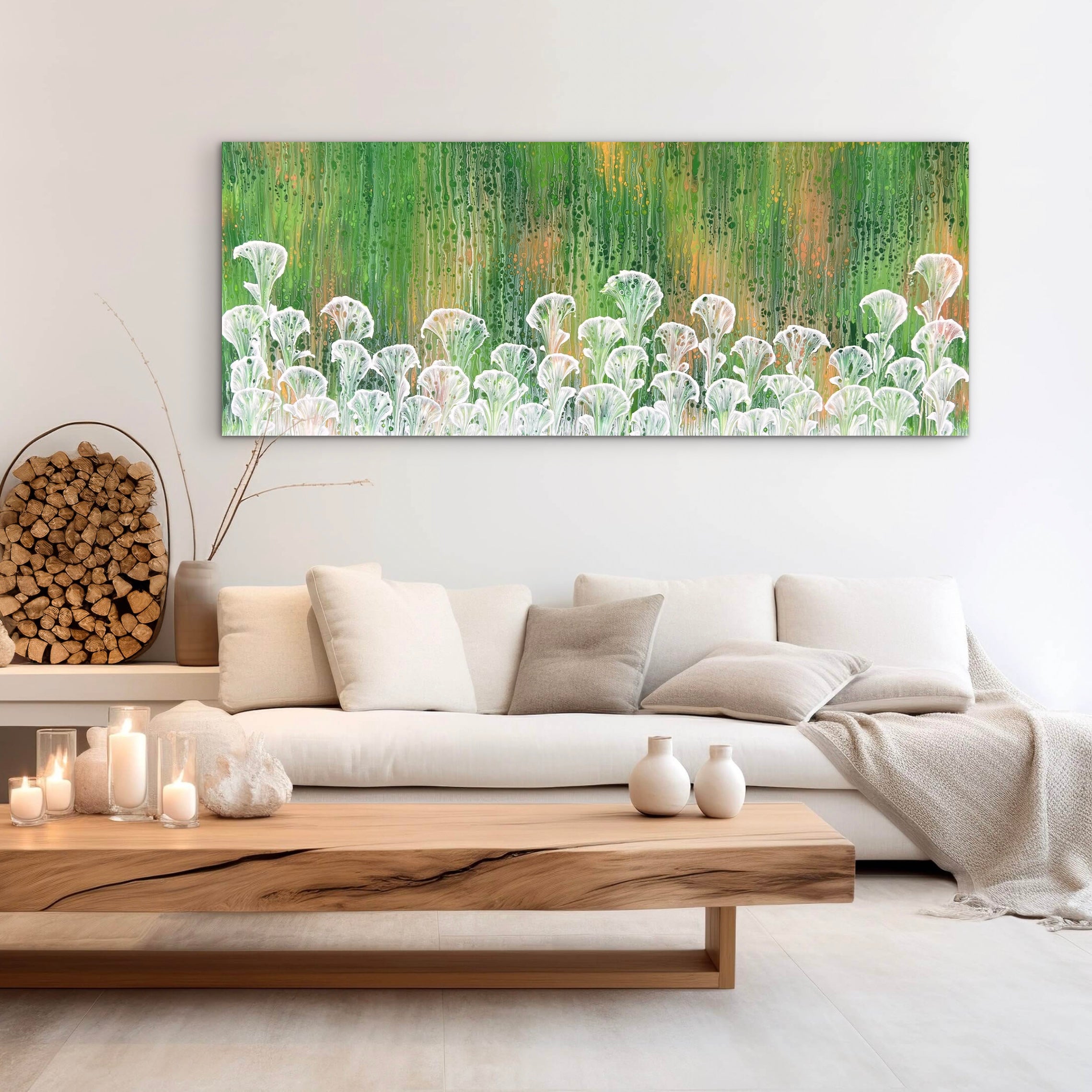Natures Bloom 200cm x 80cm Floral and Coral Art Painting