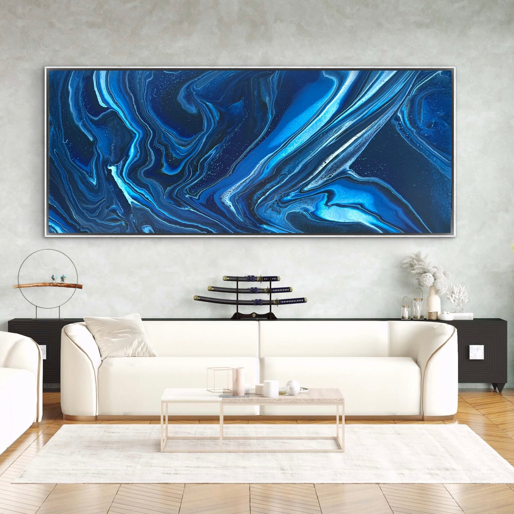 Echoing Depths 240cm x 100cm Abstract Art Painting