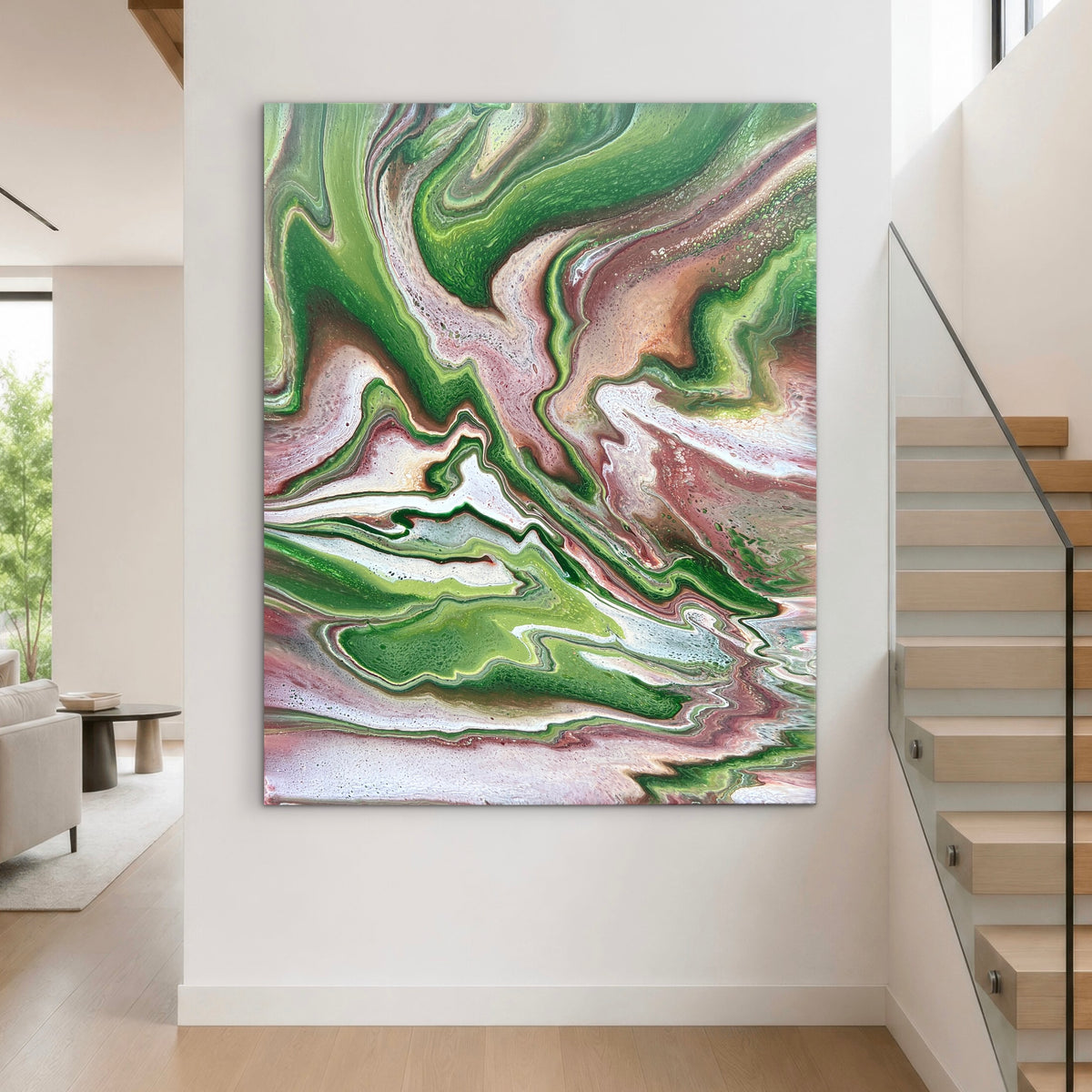 Mauve and Sap 120cm x 150cm Abstract Art Painting