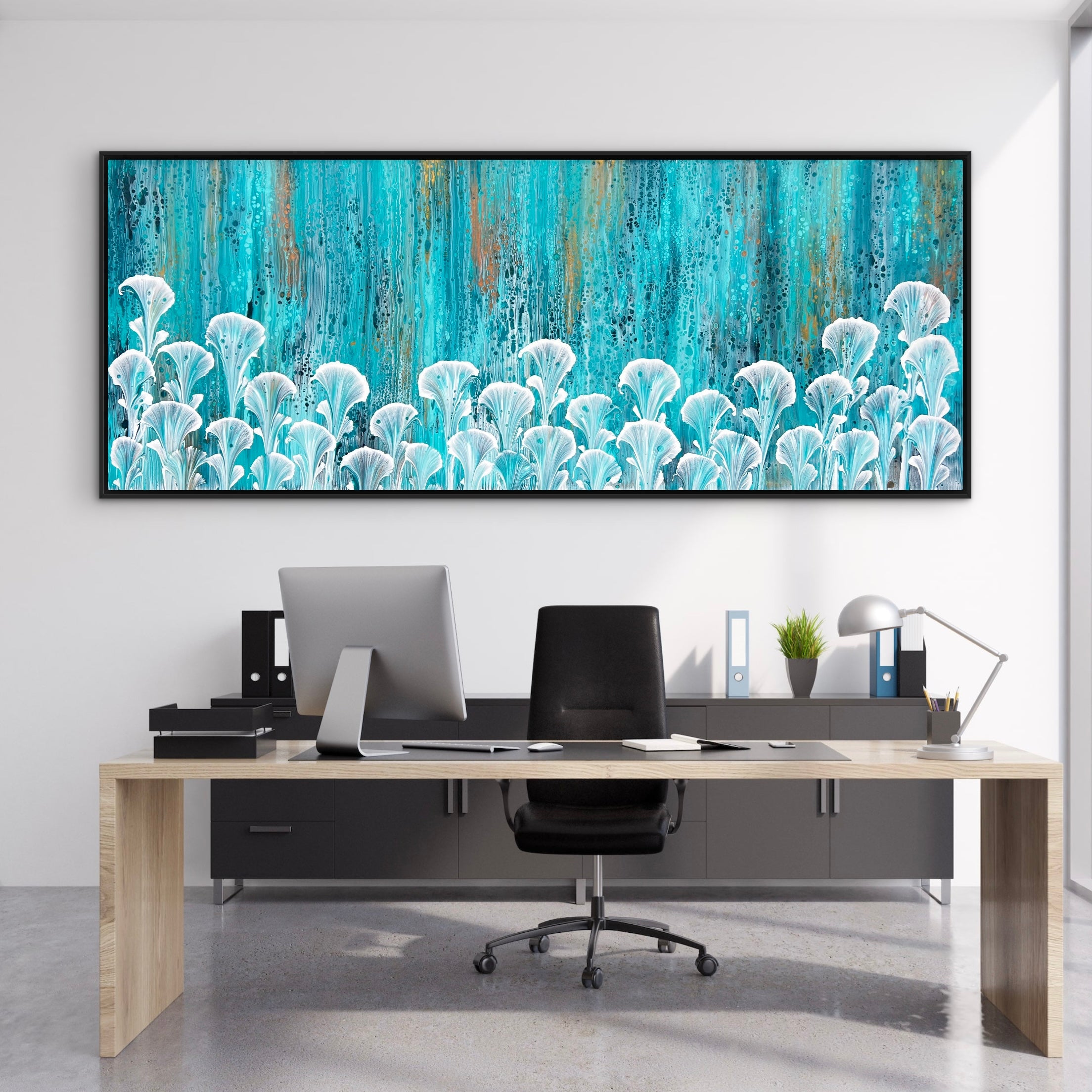 Illuminate 200cm x 80cm Floral and Coral Art Painting