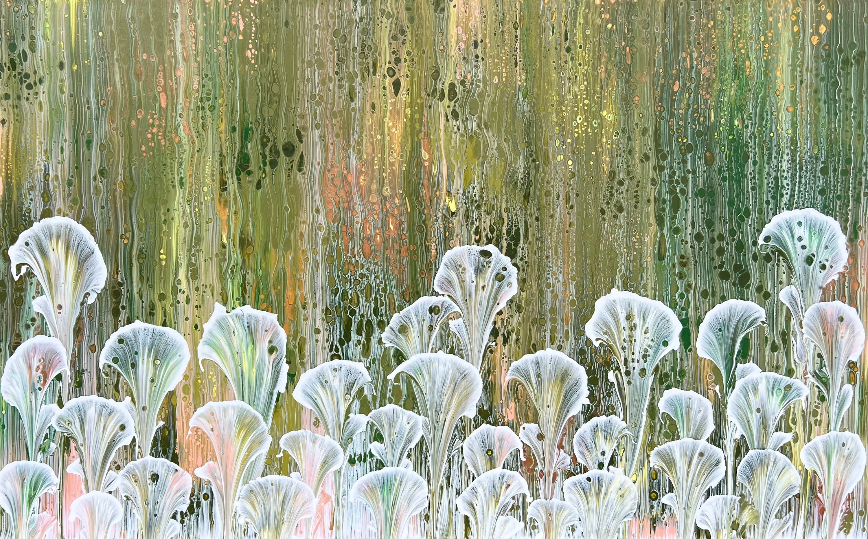 Wandering Meadow 160cm x 100cm Floral and Coral Art Painting