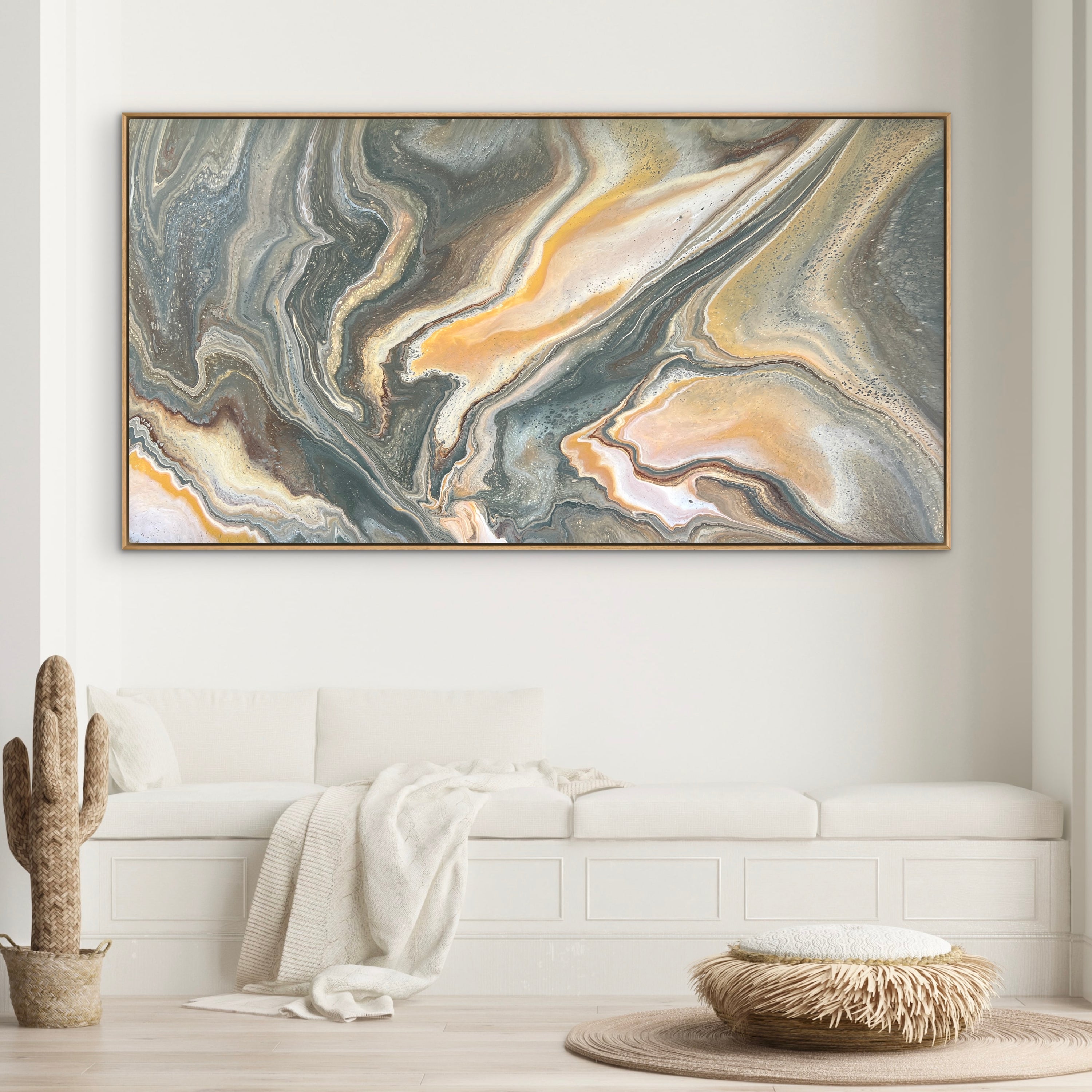 Composure 190cm x 100cm Khaki Abstract Art Painting
