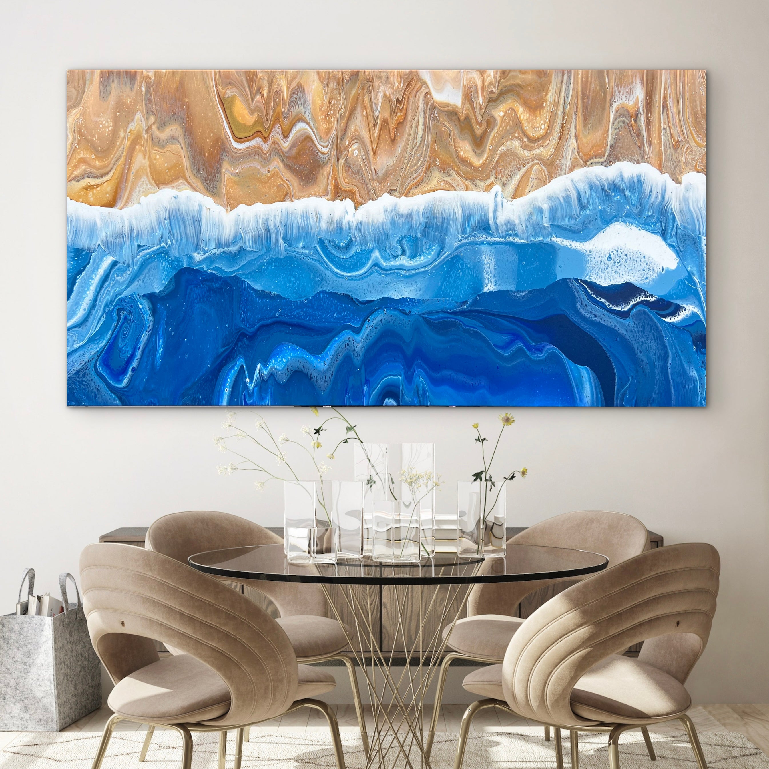 Coastal Drift 190cm x 100cm Beach Abstract Art Painting (SOLD)