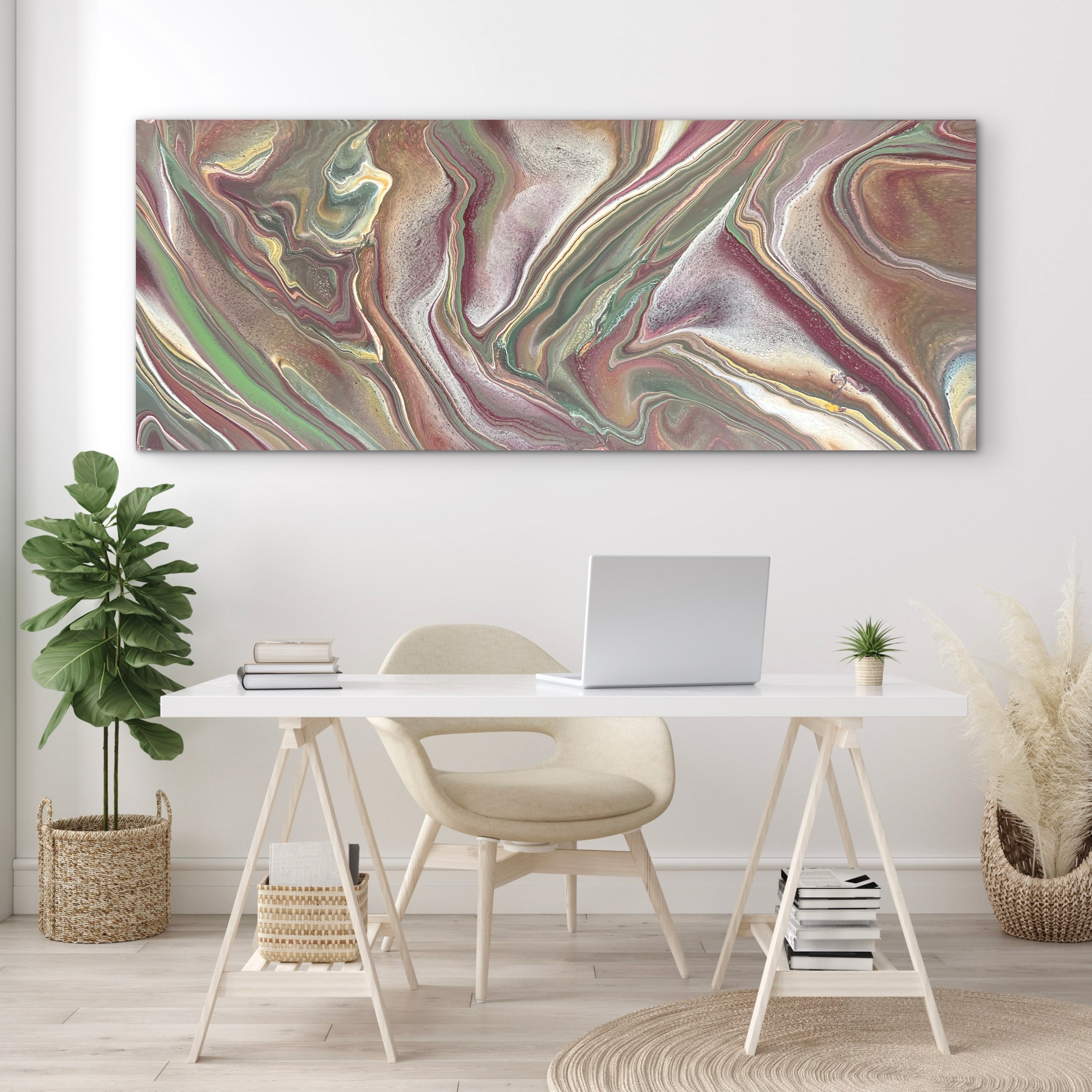 Jaded Mauve 200cm x 80cm Abstract Art Painting
