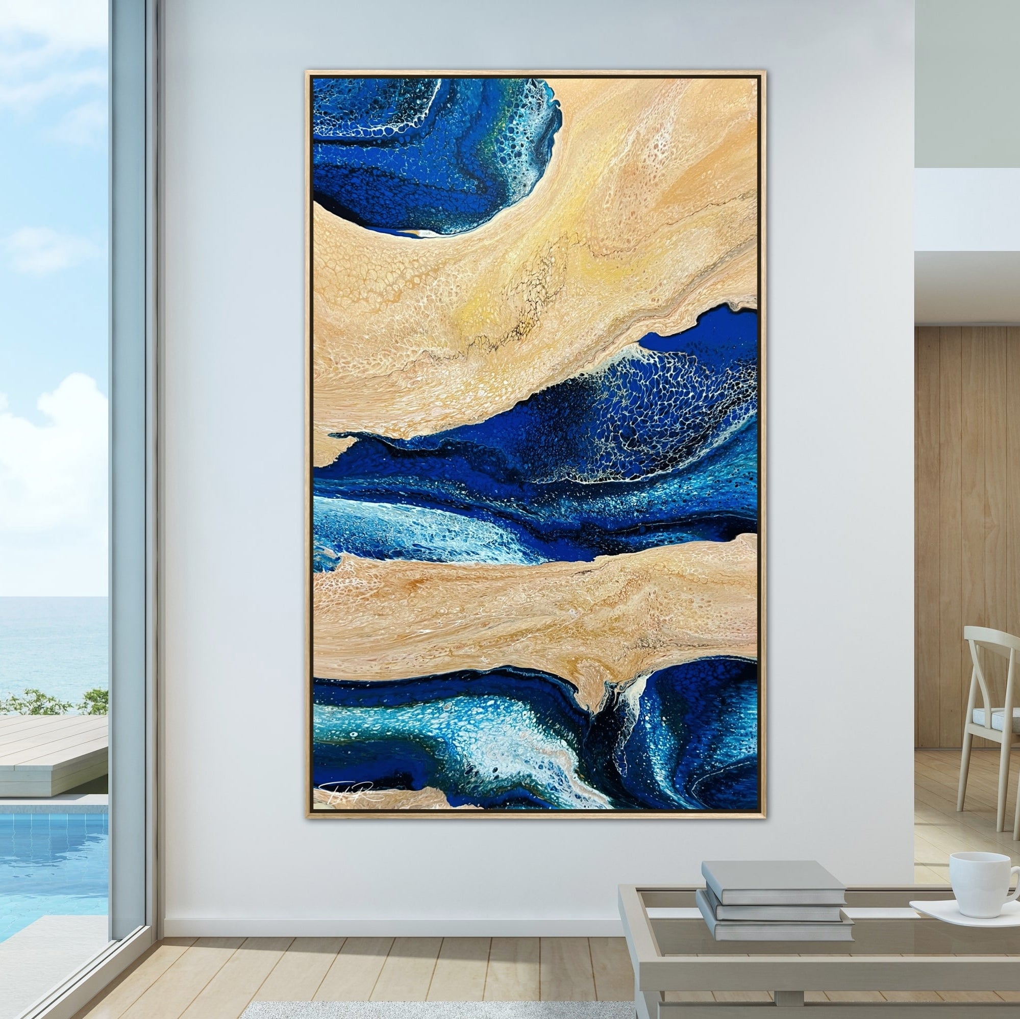 Sapphire River 160cm x 100cm Abstract Art Painting (SOLD)